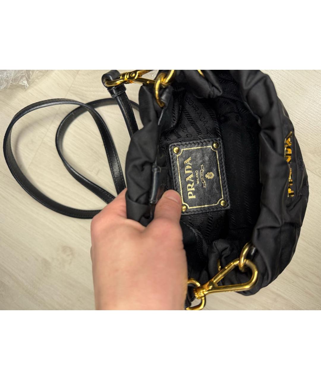 PRADA Черная тканевая сумка через плечо, фото 7