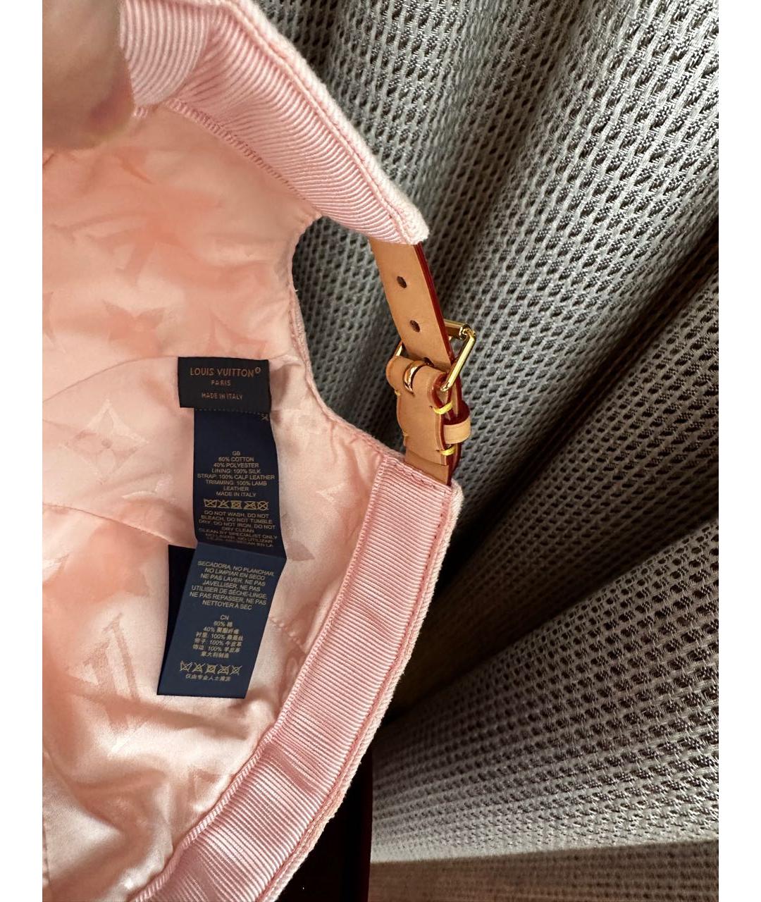 LOUIS VUITTON Розовая хлопковая кепка, фото 4