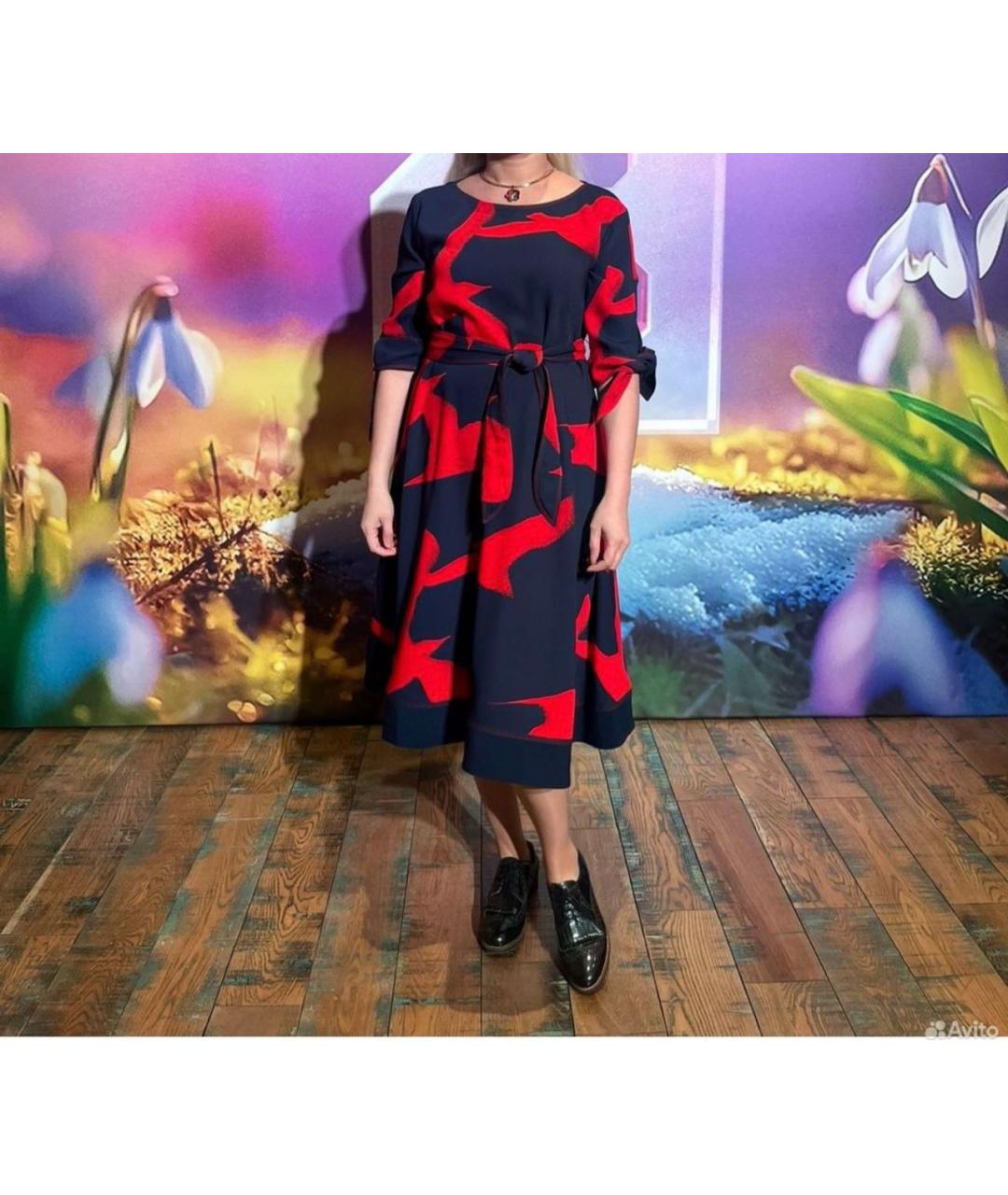 HUGO BOSS Мульти полиэстеровое повседневное платье, фото 4