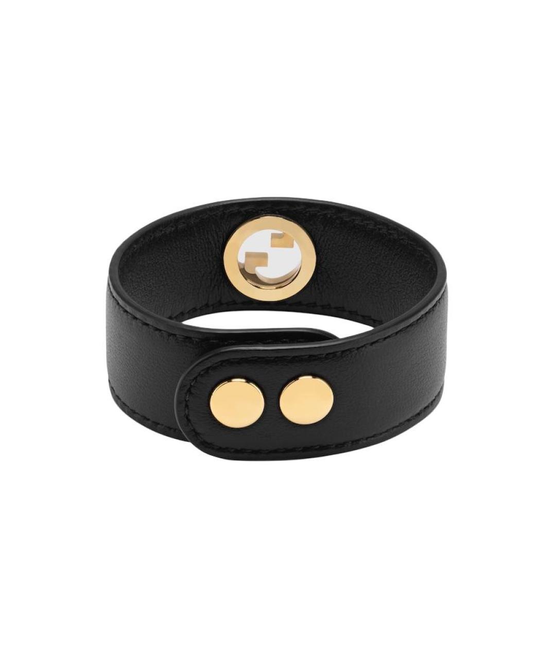 GUCCI Черный кожаный браслет, фото 3