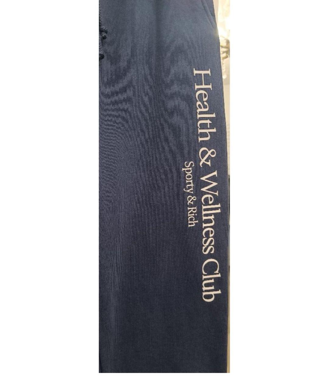 SPORTY AND RICH Темно-синие хлопковые спортивные брюки и шорты, фото 4