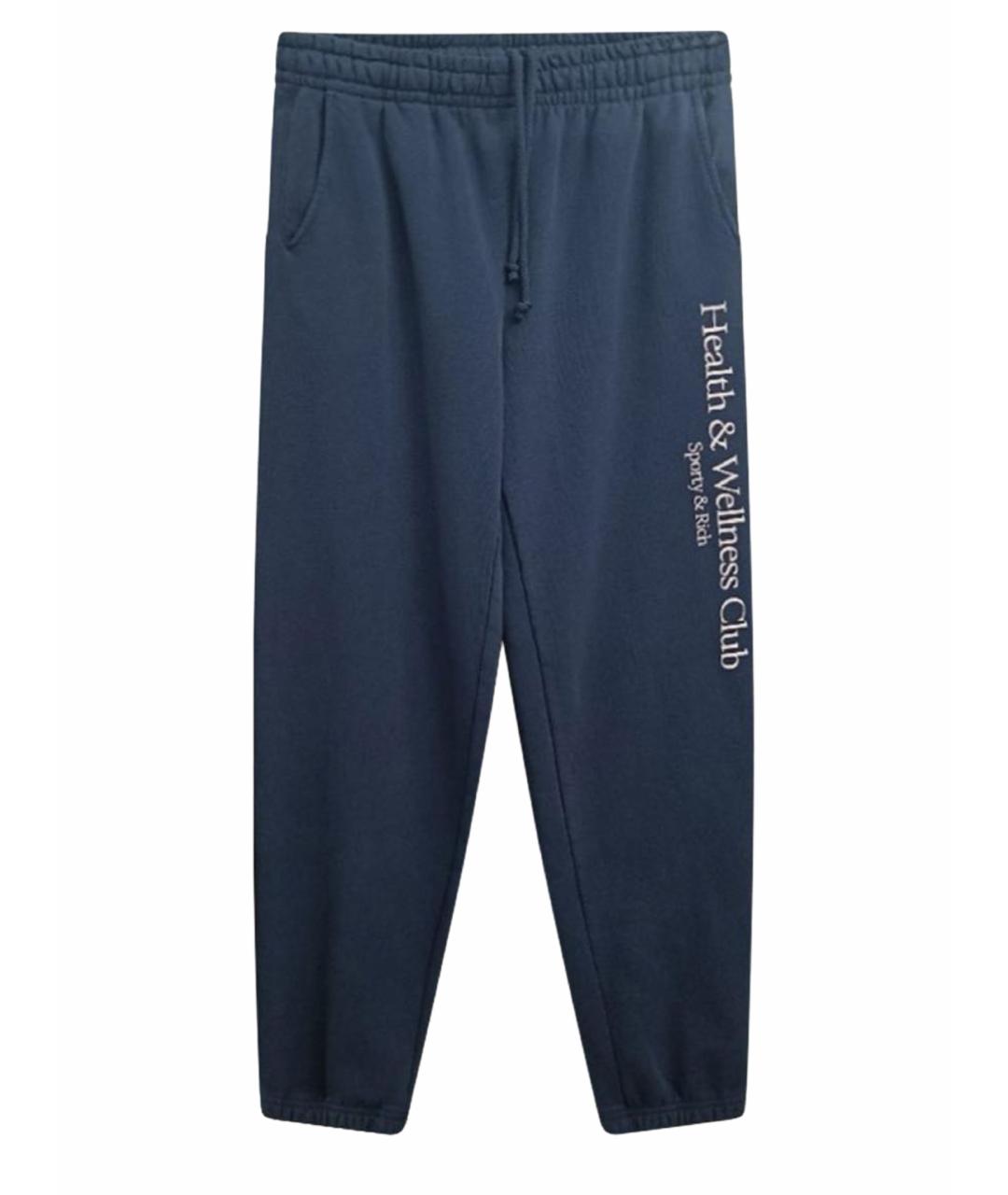 SPORTY AND RICH Темно-синие хлопковые спортивные брюки и шорты, фото 1