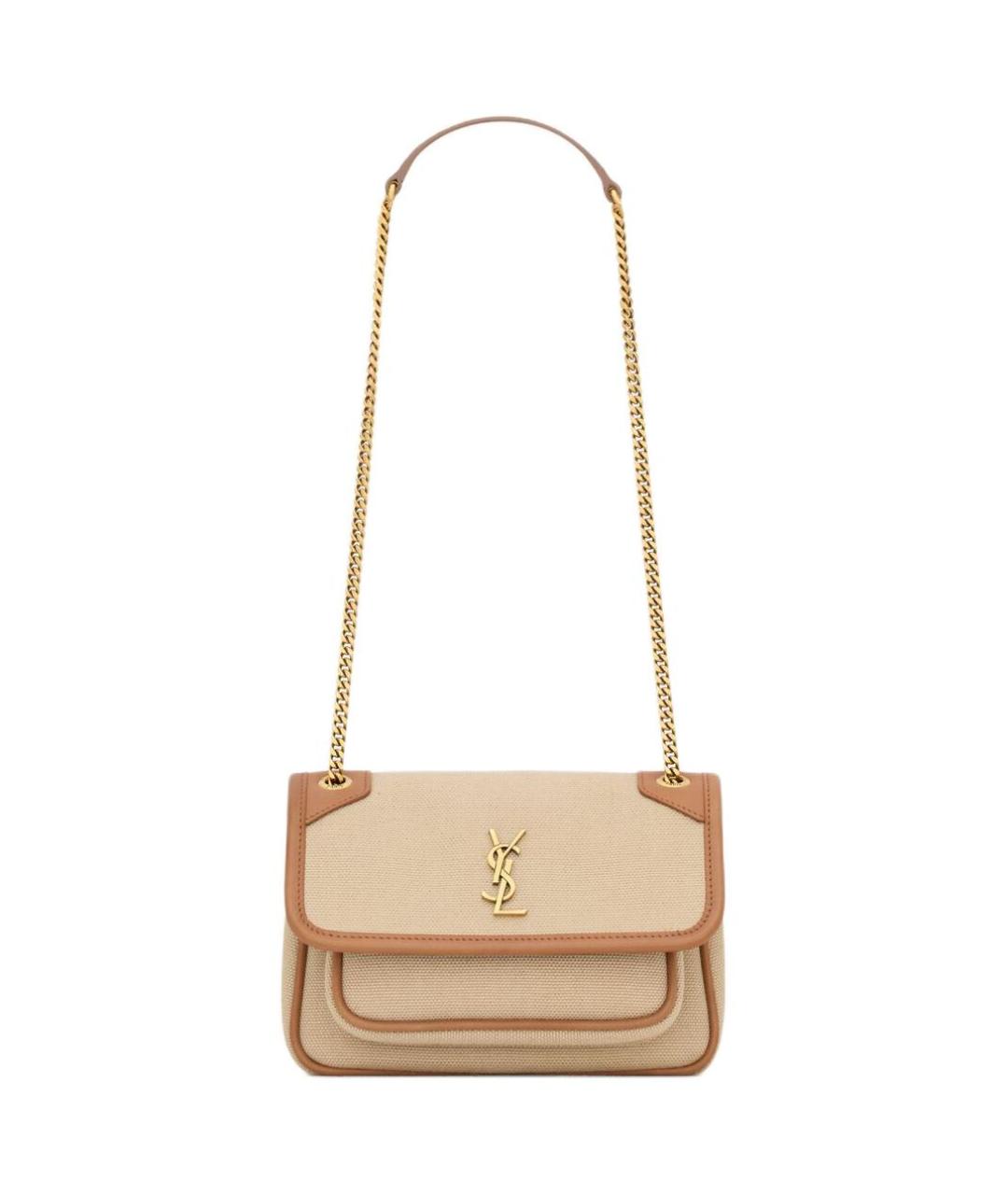 SAINT LAURENT Бежевая сумка через плечо, фото 1