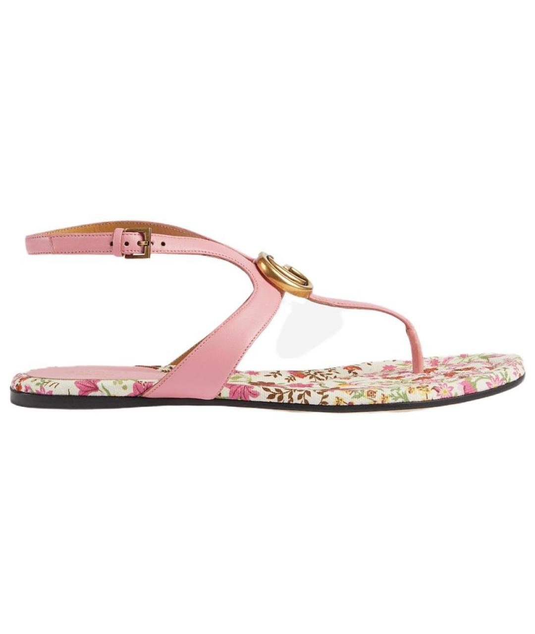 GUCCI Розовые кожаные сандалии, фото 1