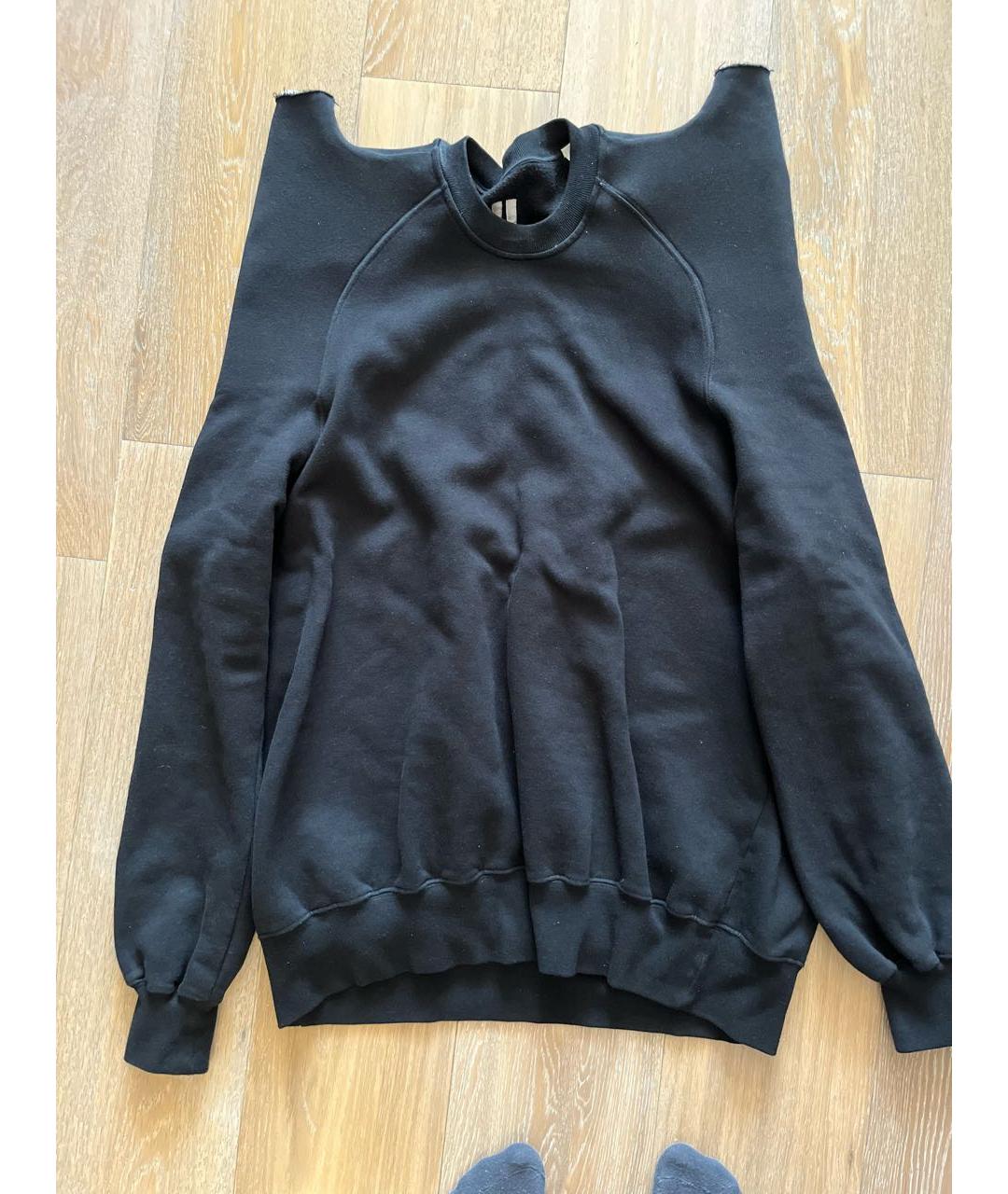 RICK OWENS Черный хлопковый джемпер / свитер, фото 3