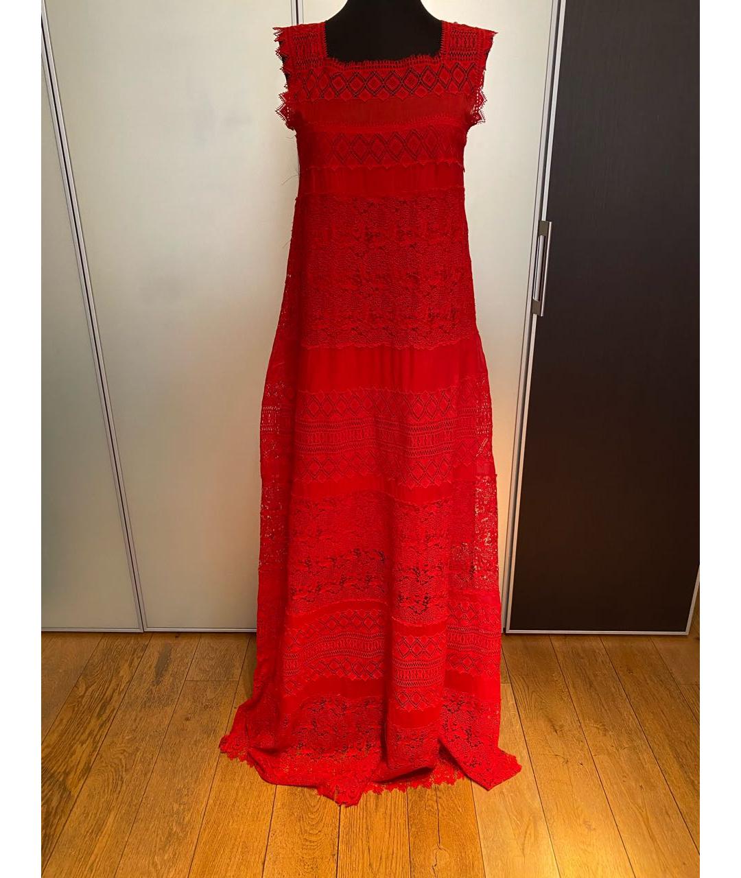 ERMANNO SCERVINO Красный хлопковый сарафан, фото 8