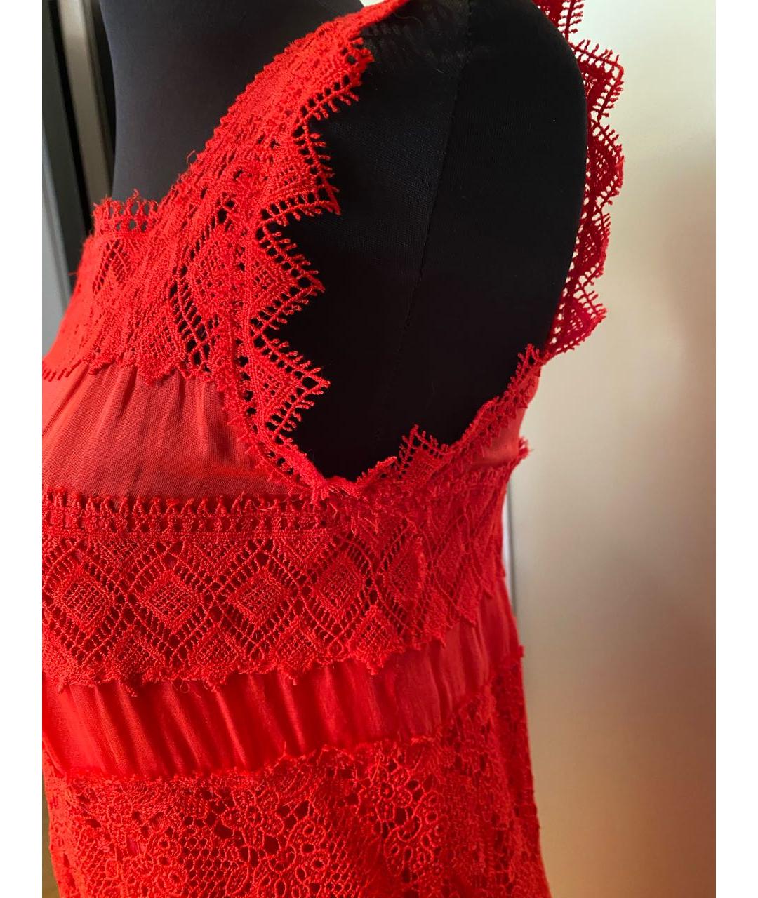 ERMANNO SCERVINO Красный хлопковый сарафан, фото 6