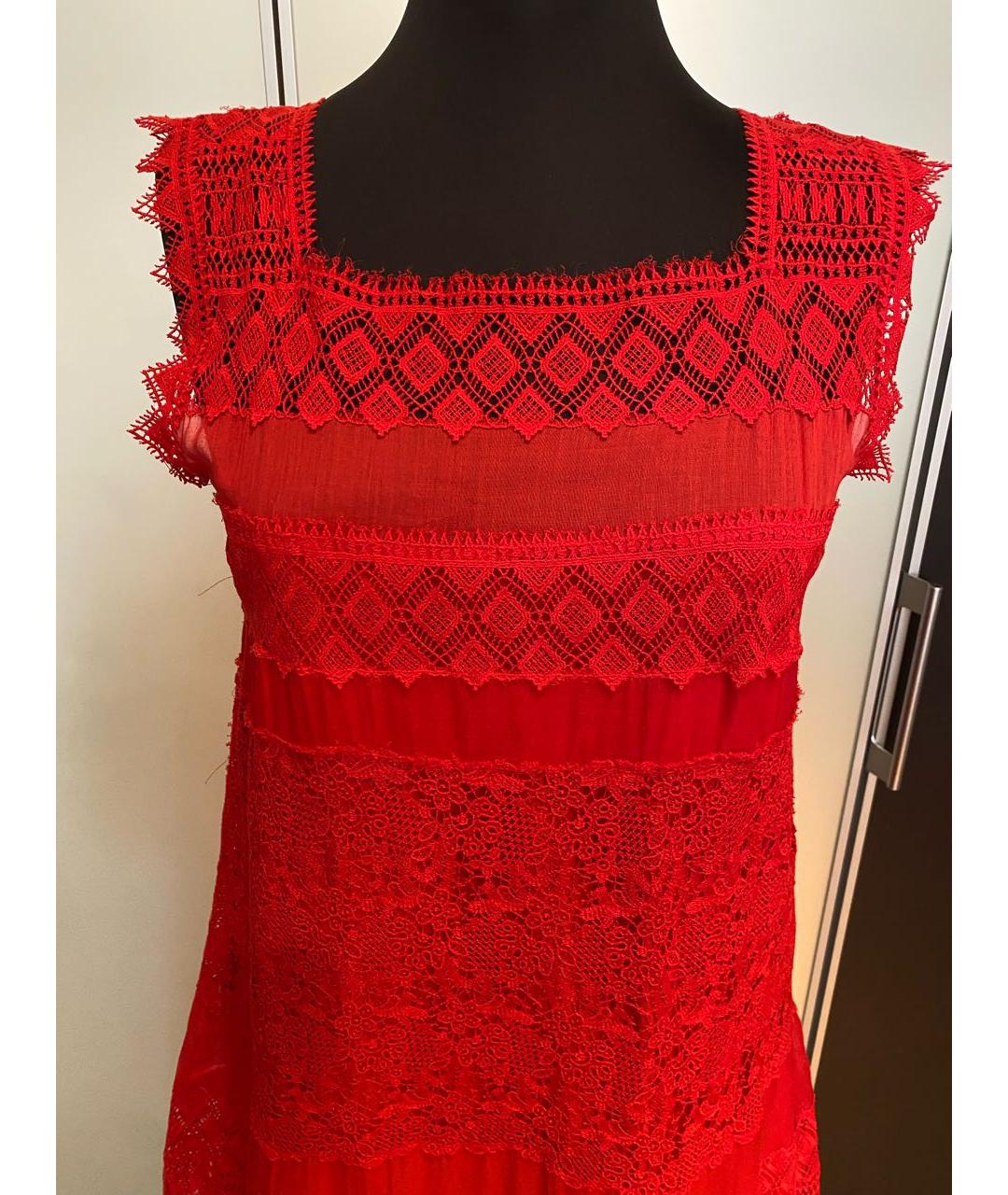 ERMANNO SCERVINO Красный хлопковый сарафан, фото 7