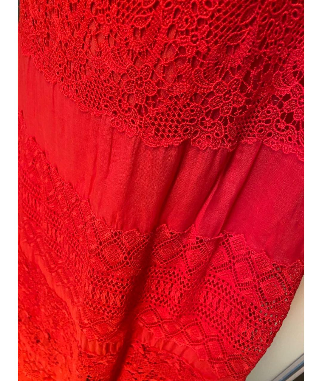 ERMANNO SCERVINO Красный хлопковый сарафан, фото 4