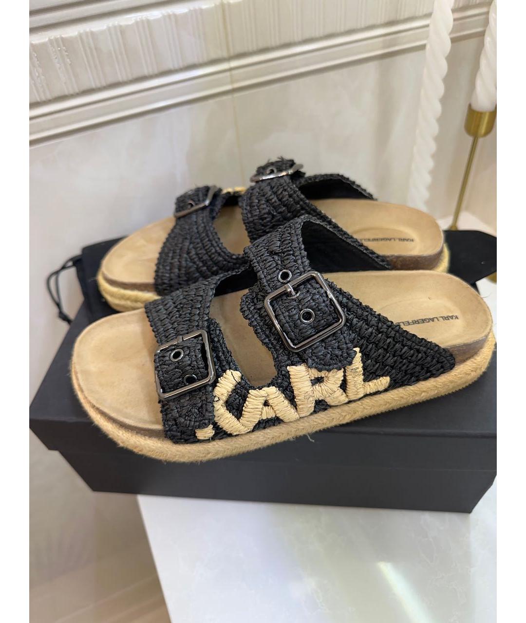 KARL LAGERFELD Черные шлепанцы, фото 4