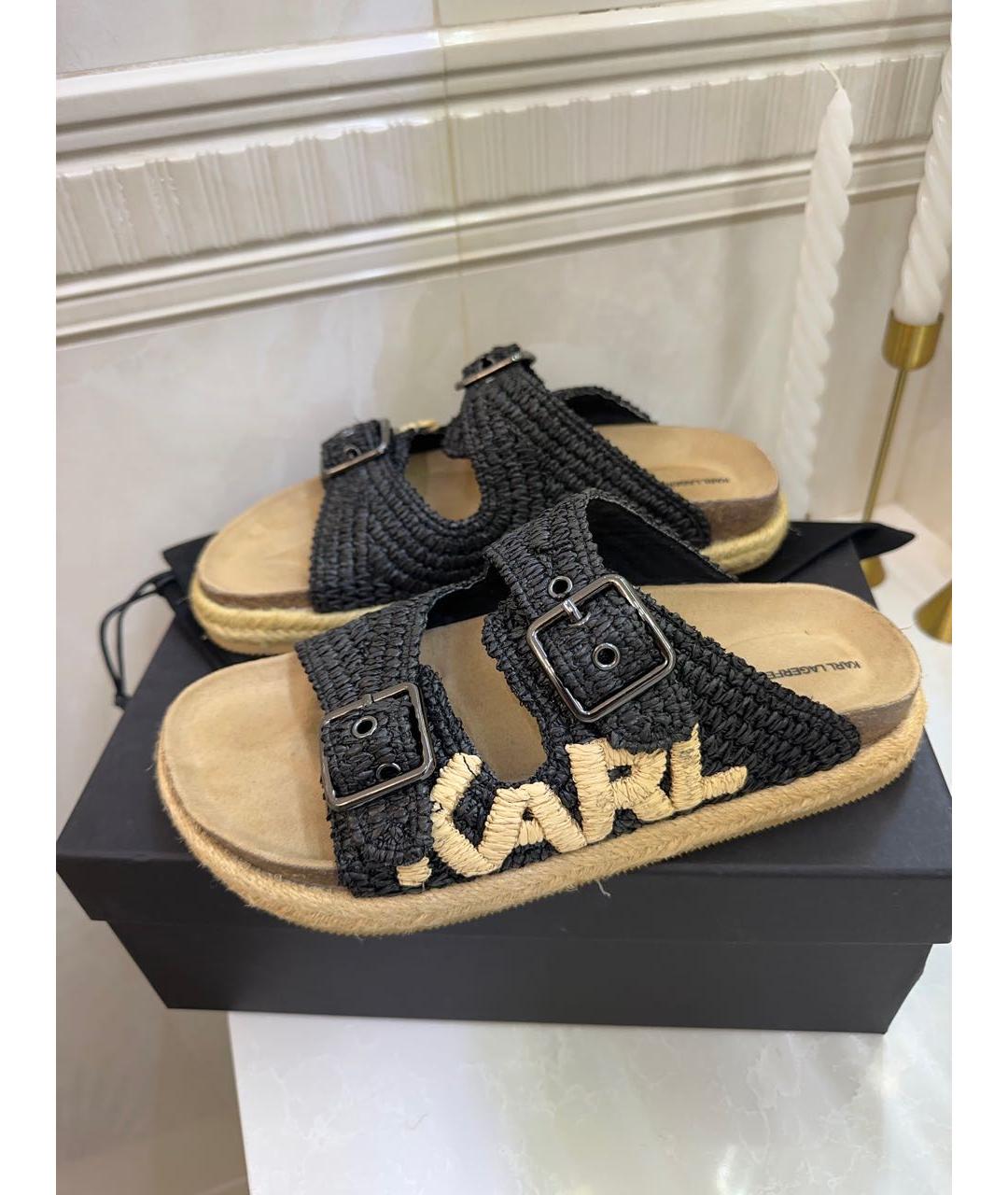 KARL LAGERFELD Черные шлепанцы, фото 2