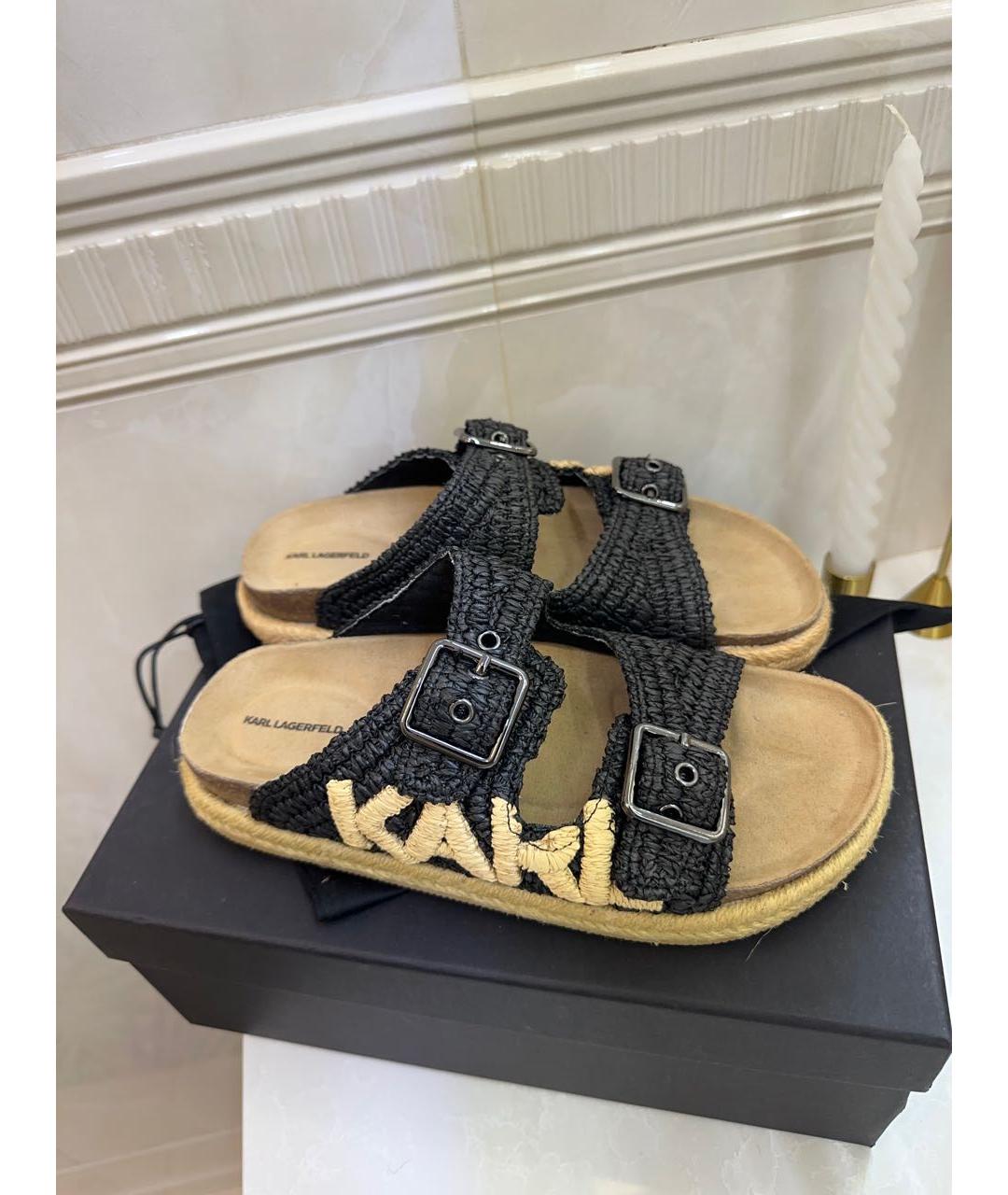 KARL LAGERFELD Черные шлепанцы, фото 5