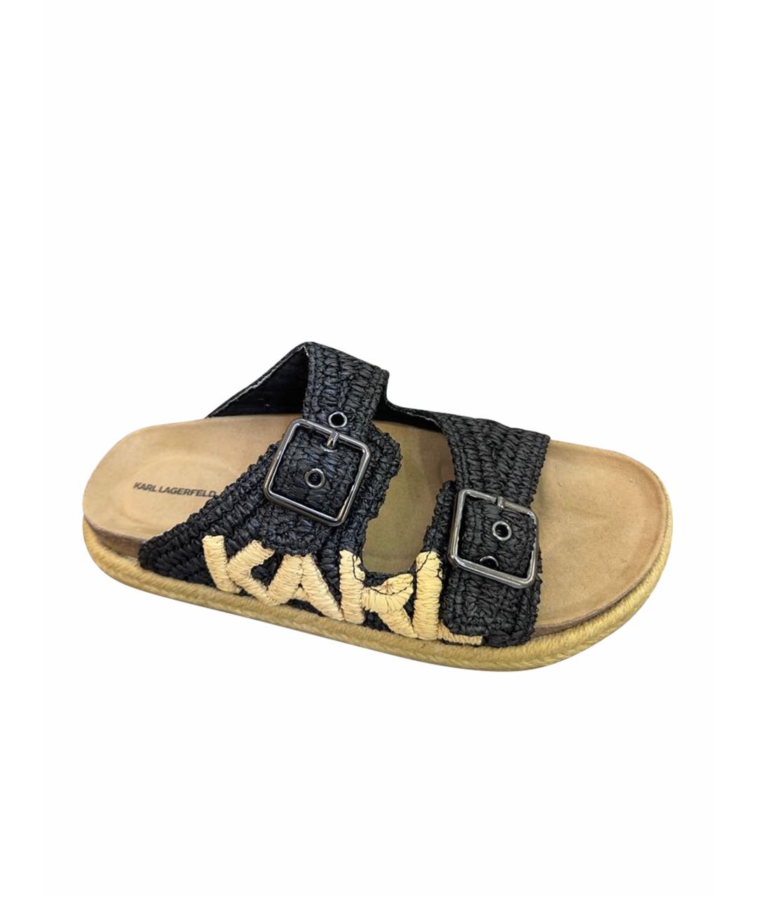 KARL LAGERFELD Черные шлепанцы, фото 1