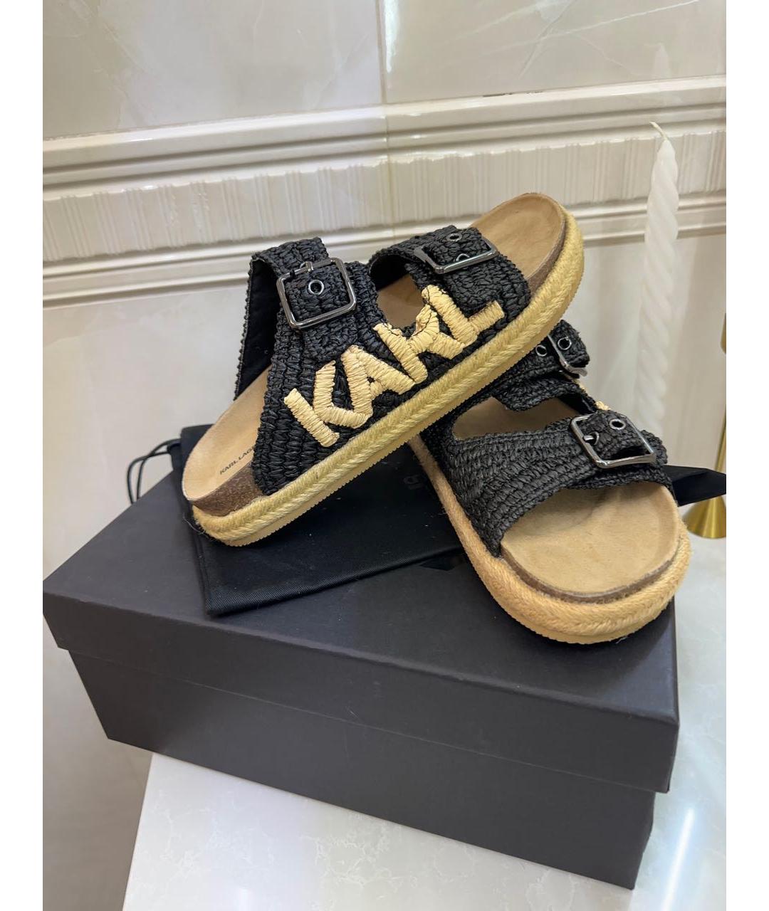 KARL LAGERFELD Черные шлепанцы, фото 3