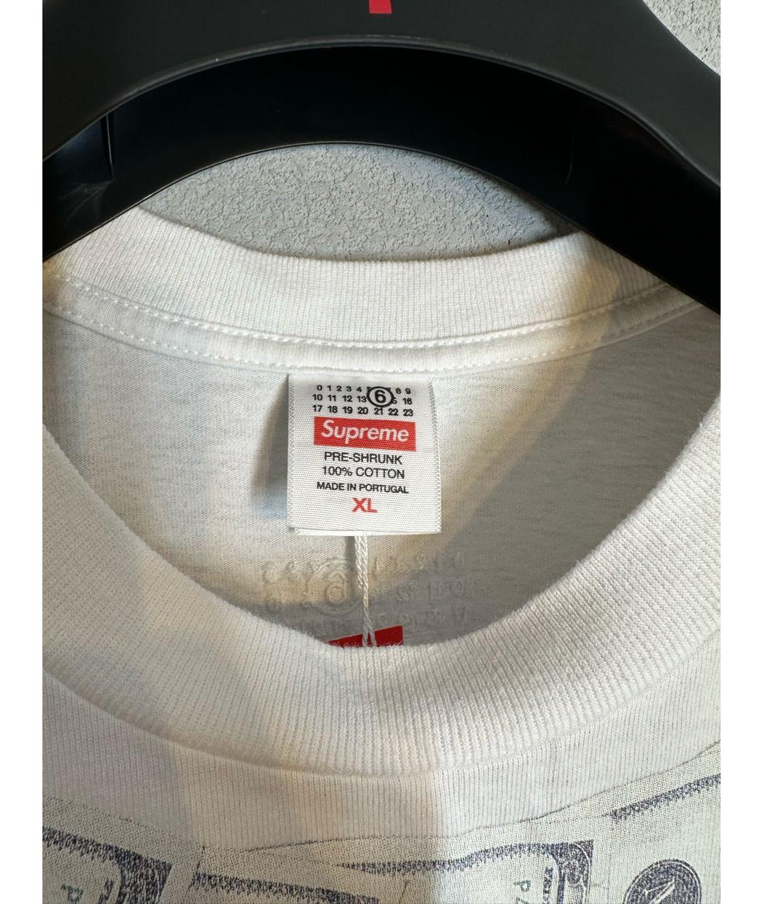 SUPREME Белая хлопковая футболка, фото 3