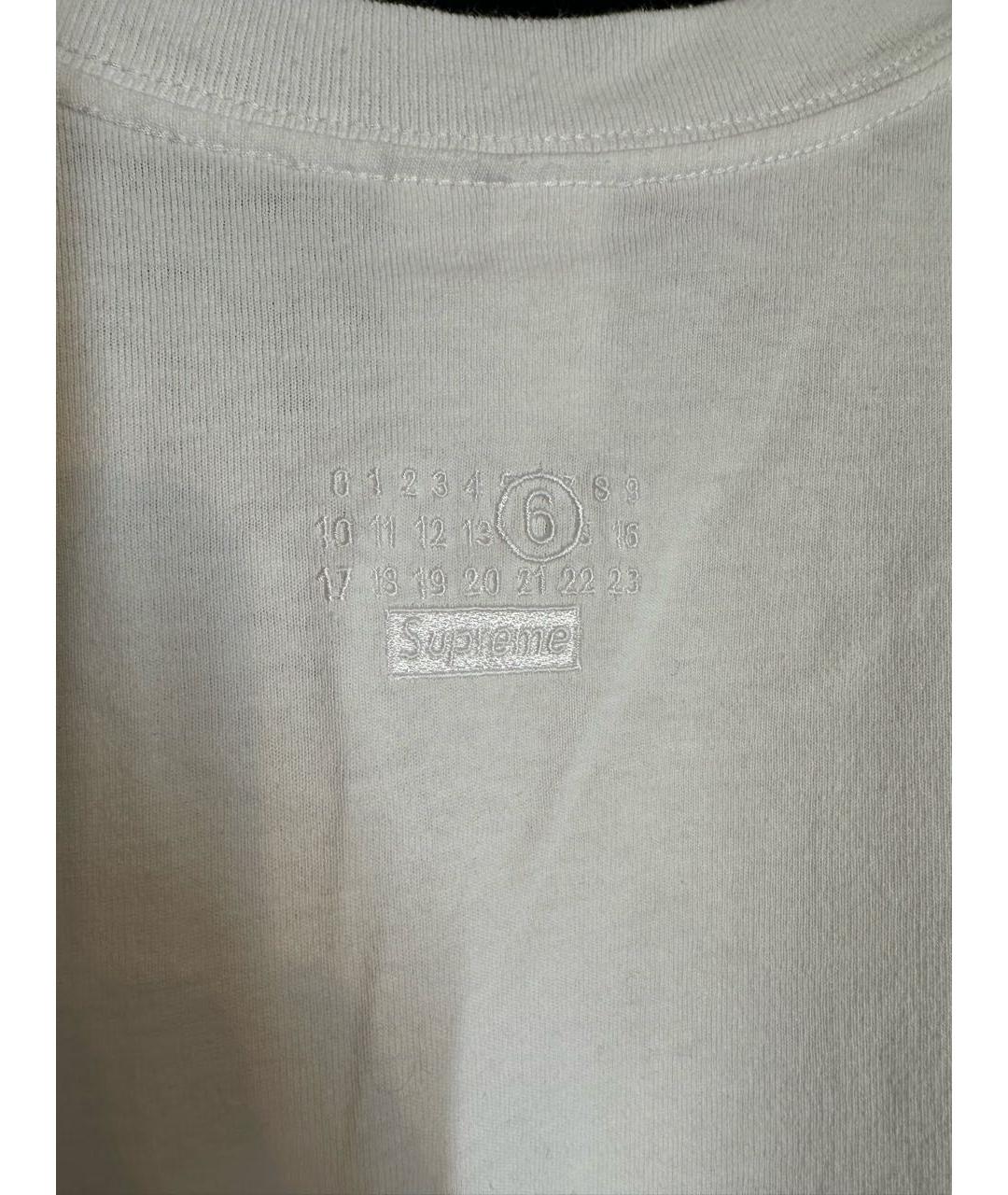 SUPREME Белая хлопковая футболка, фото 4