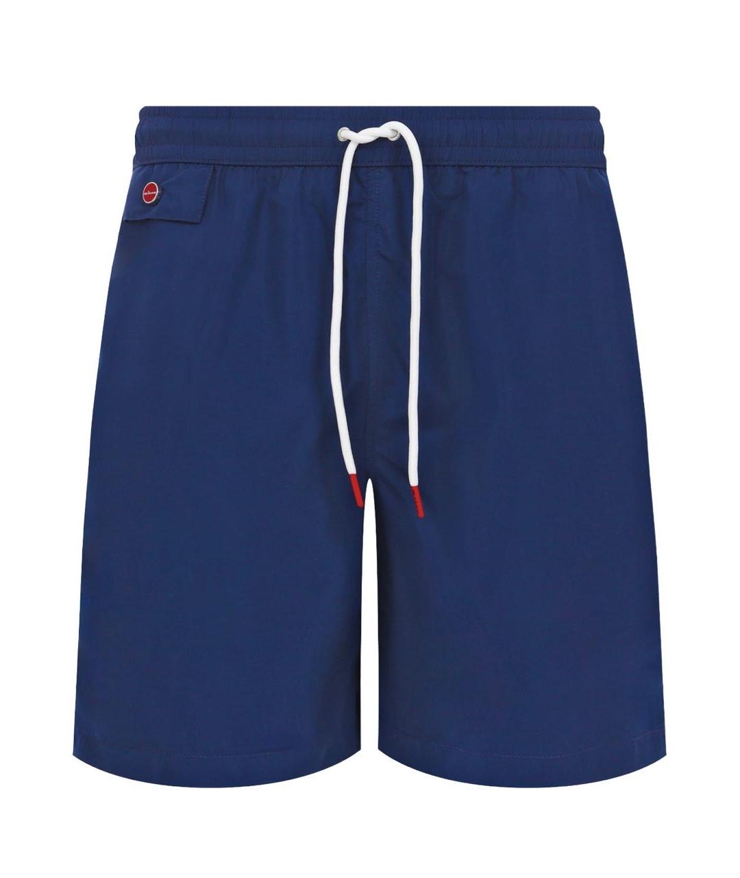 KITON Темно-синие полиэстеровые шорты, фото 5