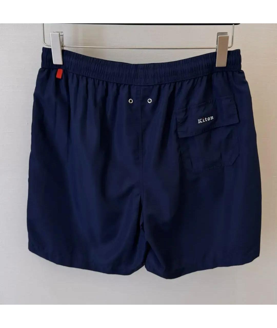 KITON Темно-синие полиэстеровые шорты, фото 3