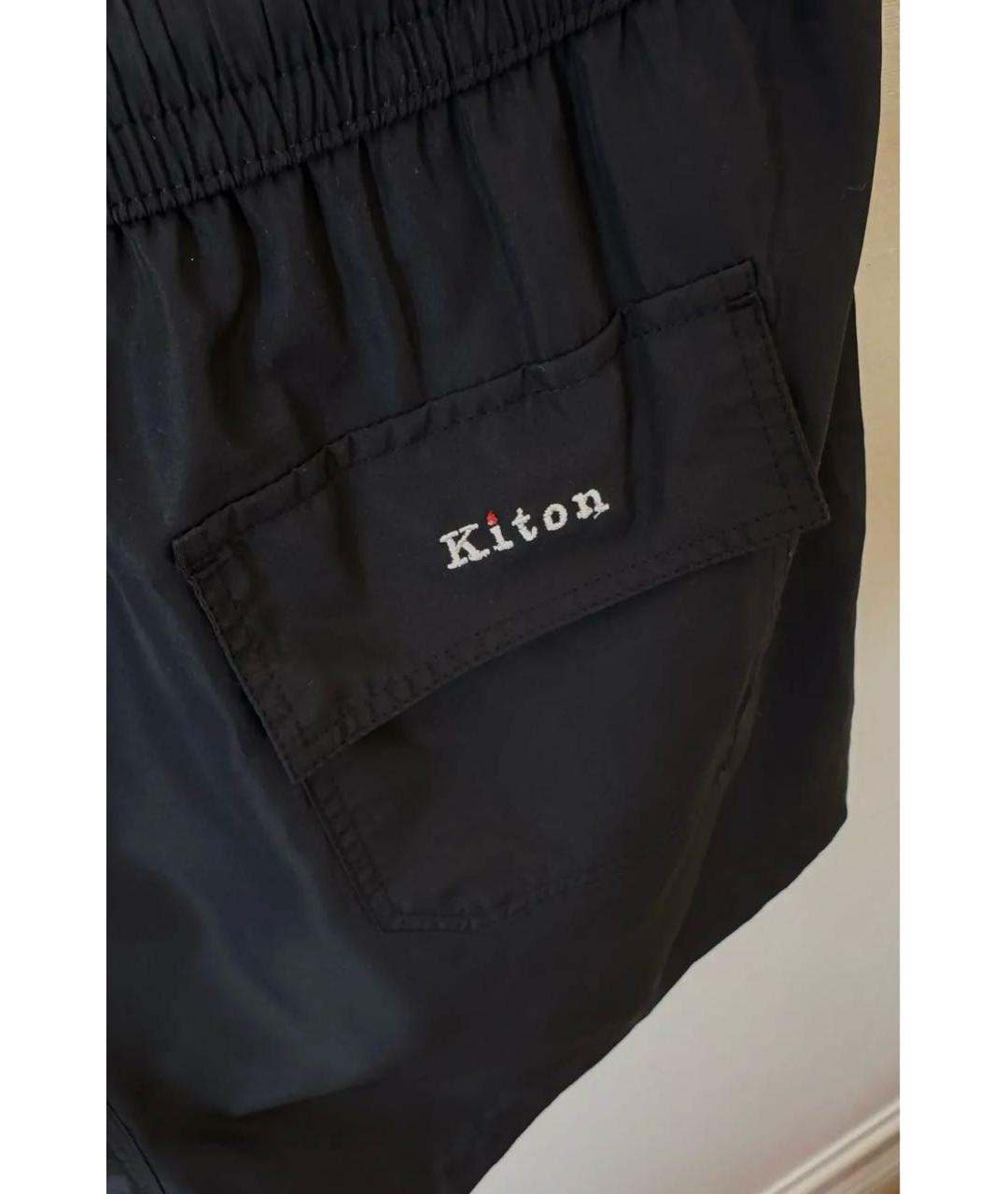KITON Черные полиэстеровые шорты, фото 4
