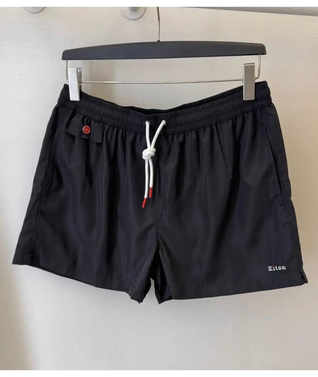 KITON Черные полиэстеровые шорты, фото 2