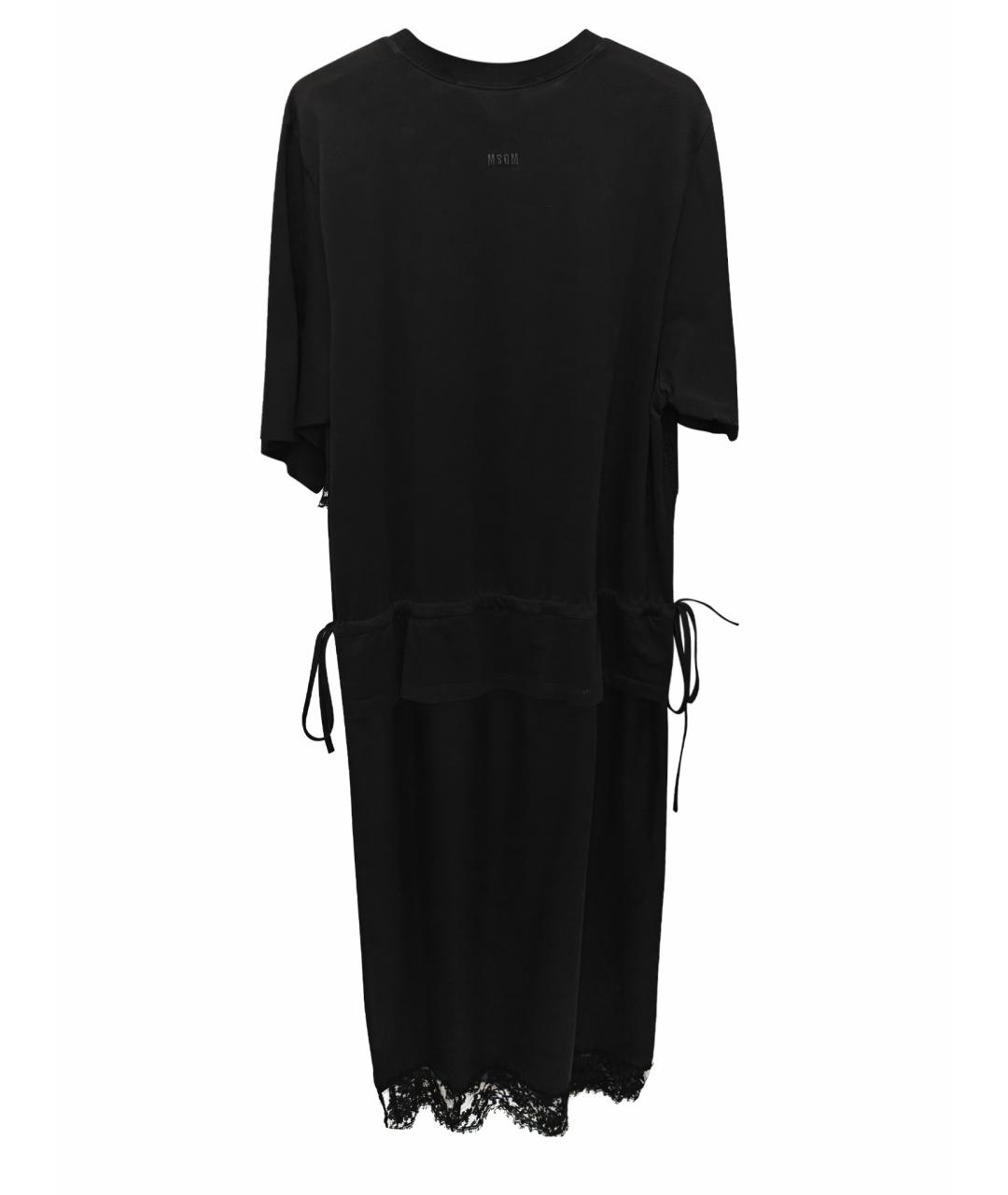 MSGM Черное хлопковое вечернее платье, фото 1