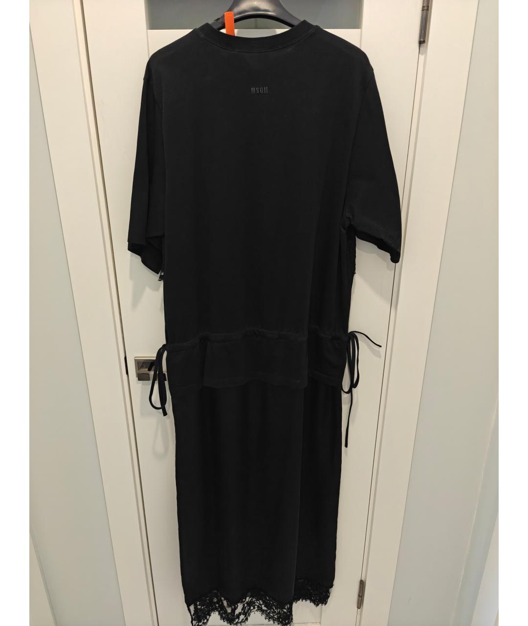 MSGM Черное хлопковое вечернее платье, фото 4