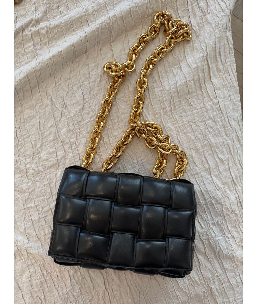 BOTTEGA VENETA Черная кожаная сумка через плечо, фото 5