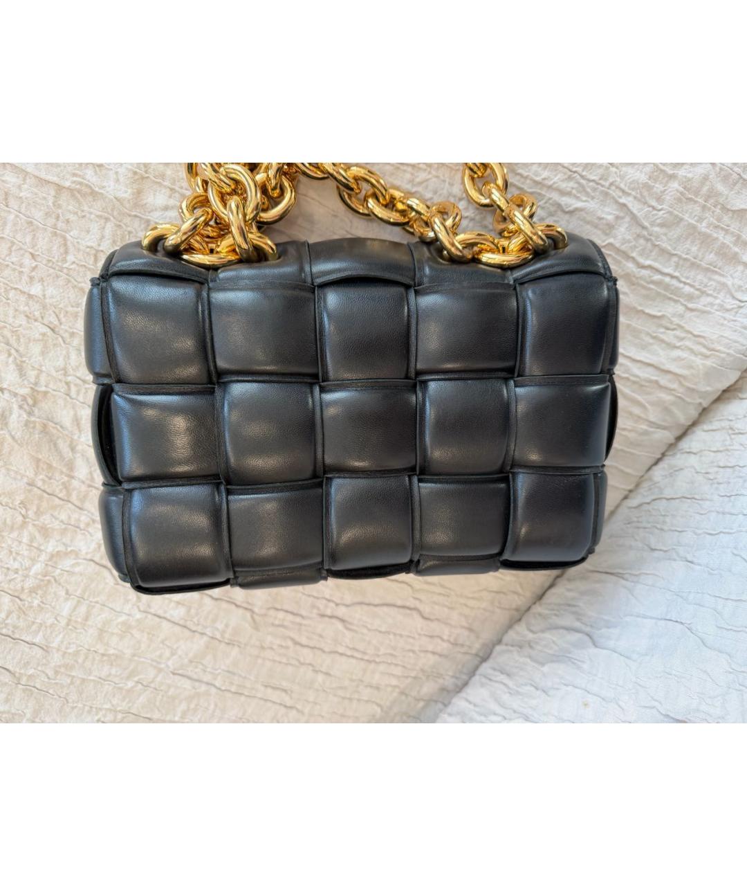 BOTTEGA VENETA Черная кожаная сумка через плечо, фото 2