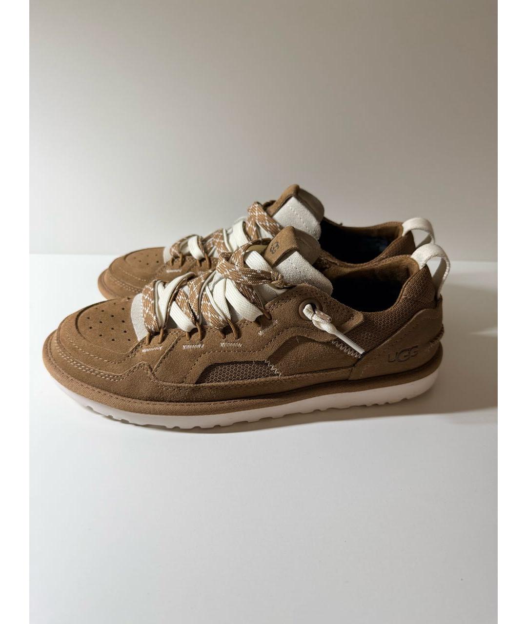 UGG AUSTRALIA Коричневые замшевые низкие кроссовки / кеды, фото 3