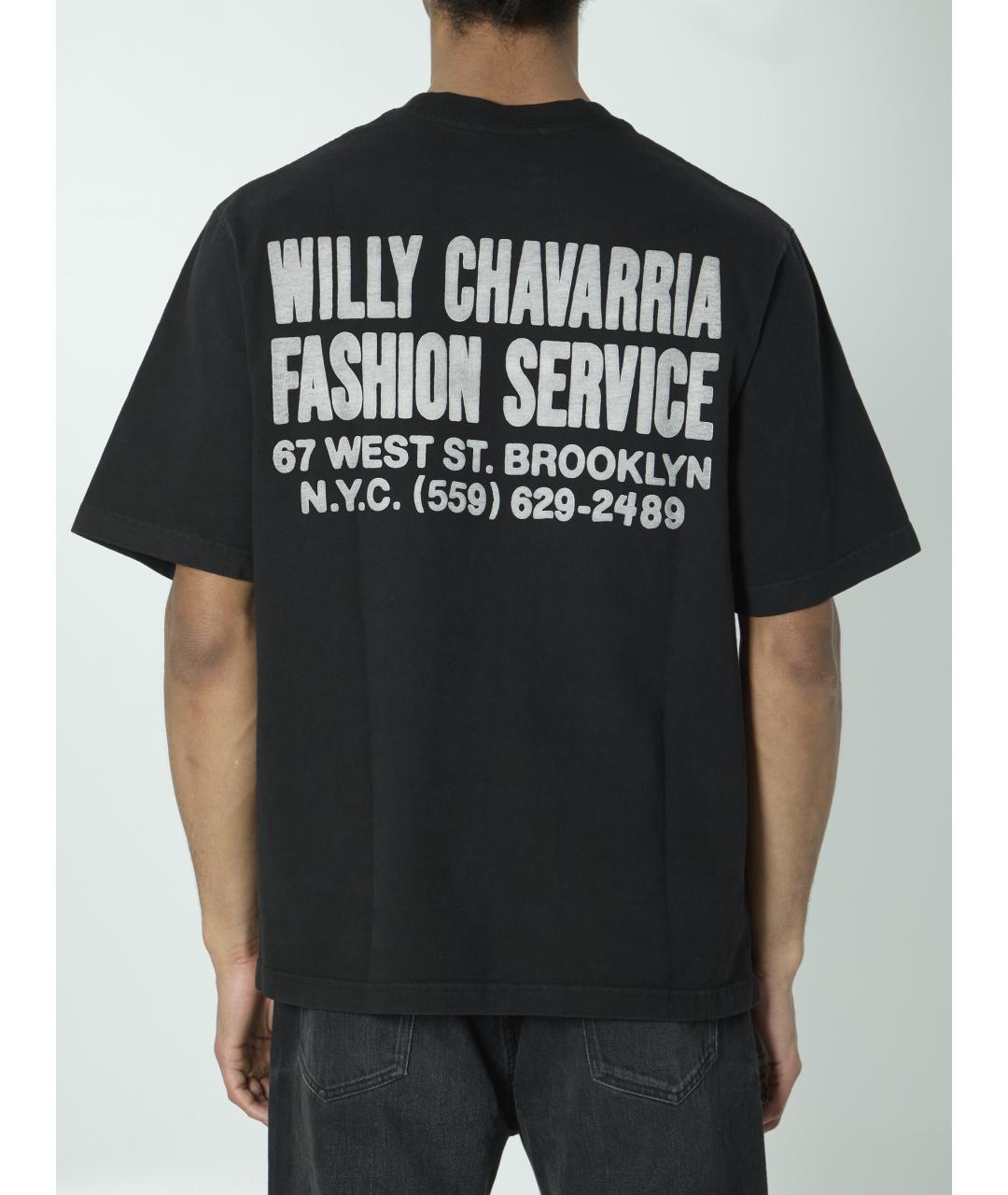 WILLY CHAVARRIA Черная хлопковая футболка, фото 4