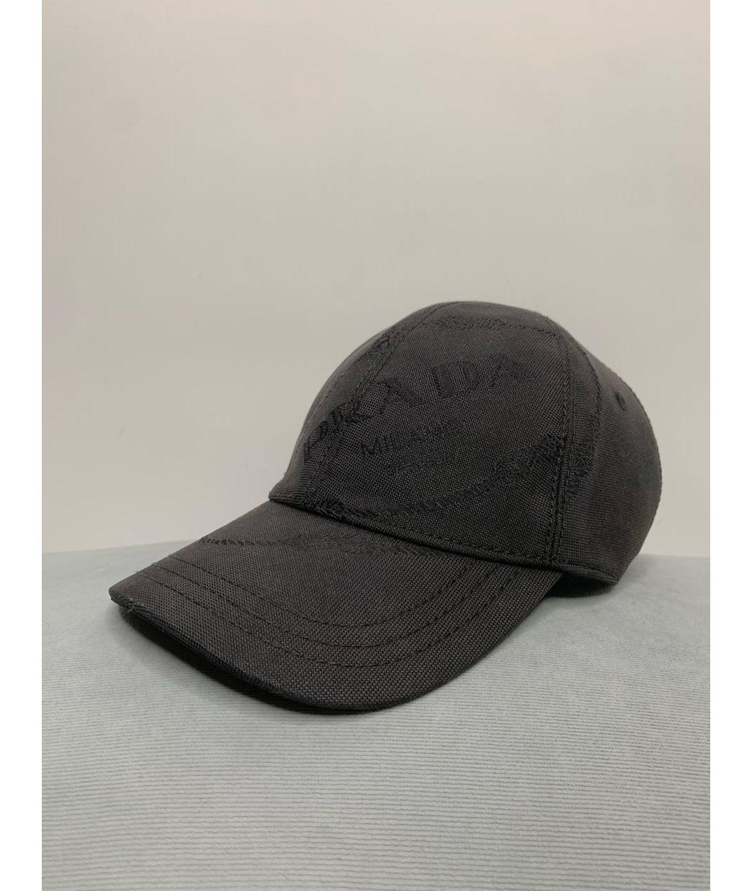 PRADA Антрацитовая хлопковая кепка/бейсболка, фото 8