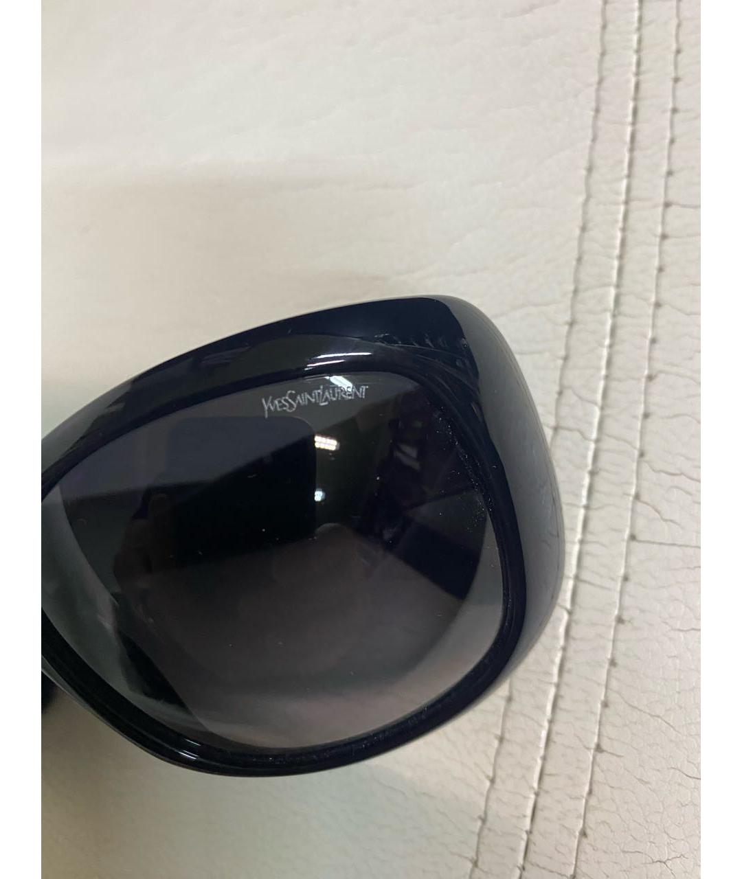 SAINT LAURENT Черные пластиковые солнцезащитные очки, фото 4
