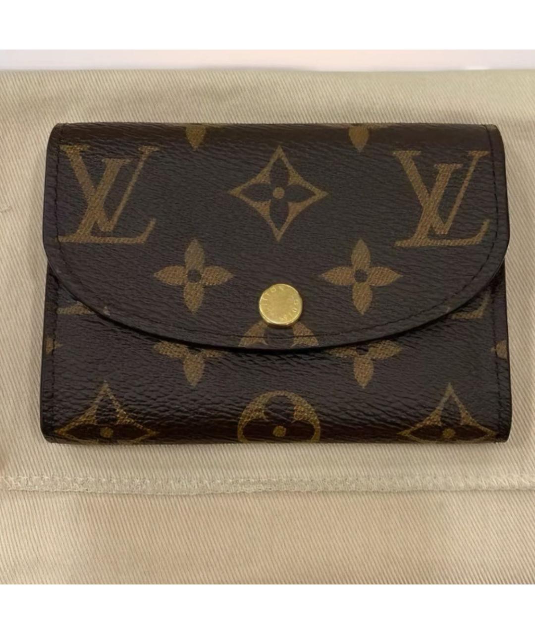 LOUIS VUITTON Коричневый кожаный кошелек, фото 3