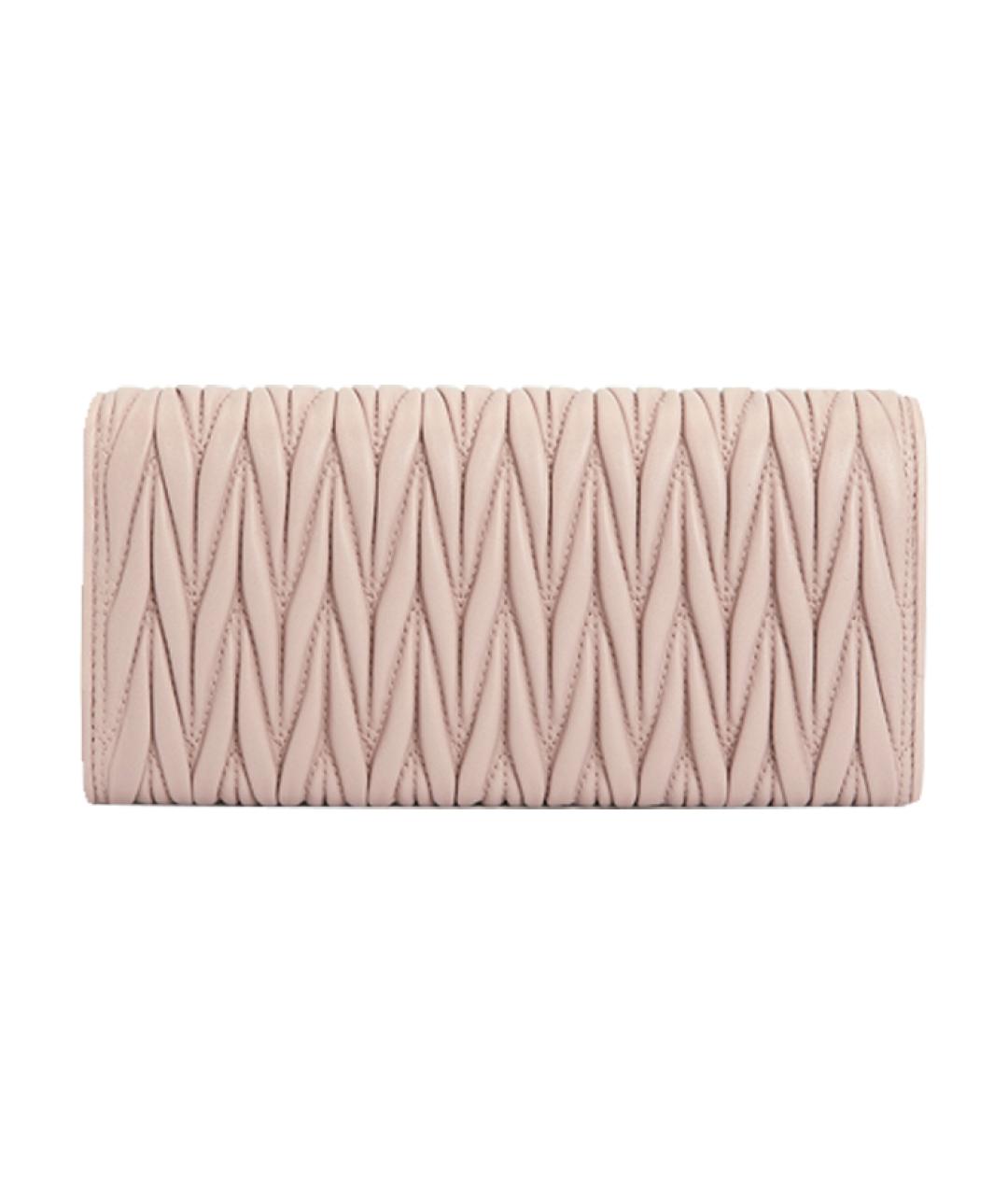 MIU MIU Розовый кожаный кошелек, фото 2