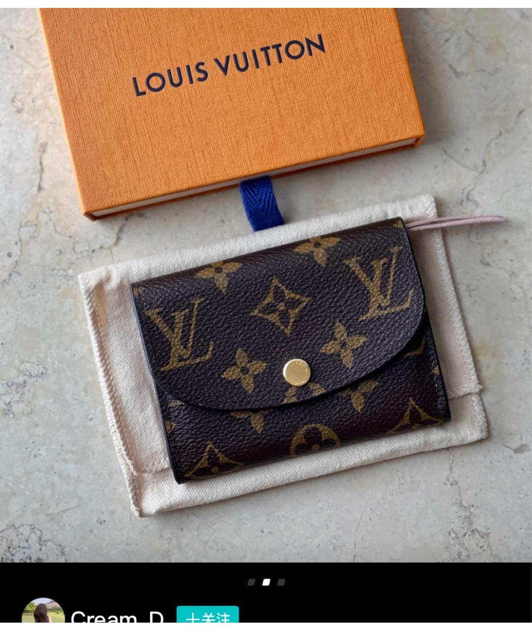 LOUIS VUITTON Коричневый кожаный кошелек, фото 3