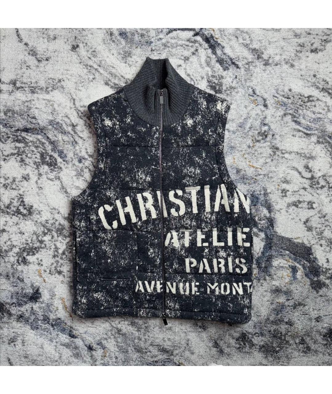 CHRISTIAN DIOR Серый хлопковый жилет, фото 6