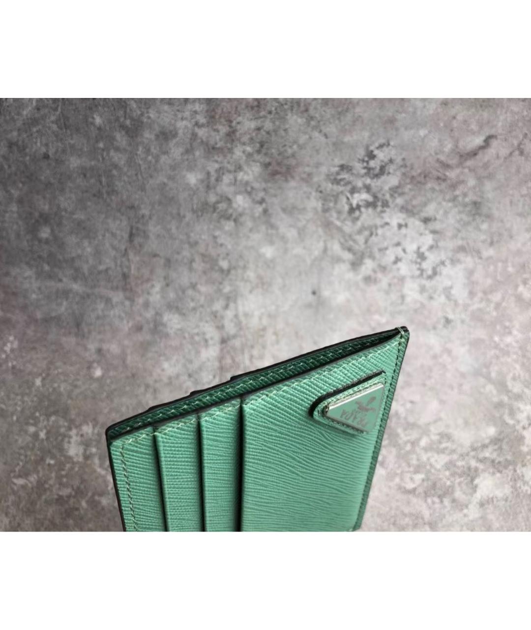 PRADA Зеленый кожаный кардхолдер, фото 6