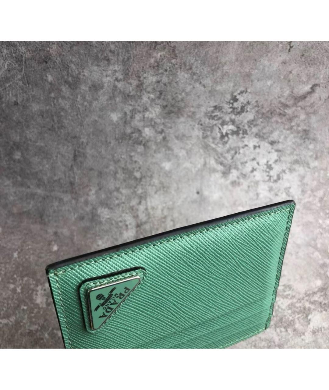 PRADA Зеленый кожаный кардхолдер, фото 5