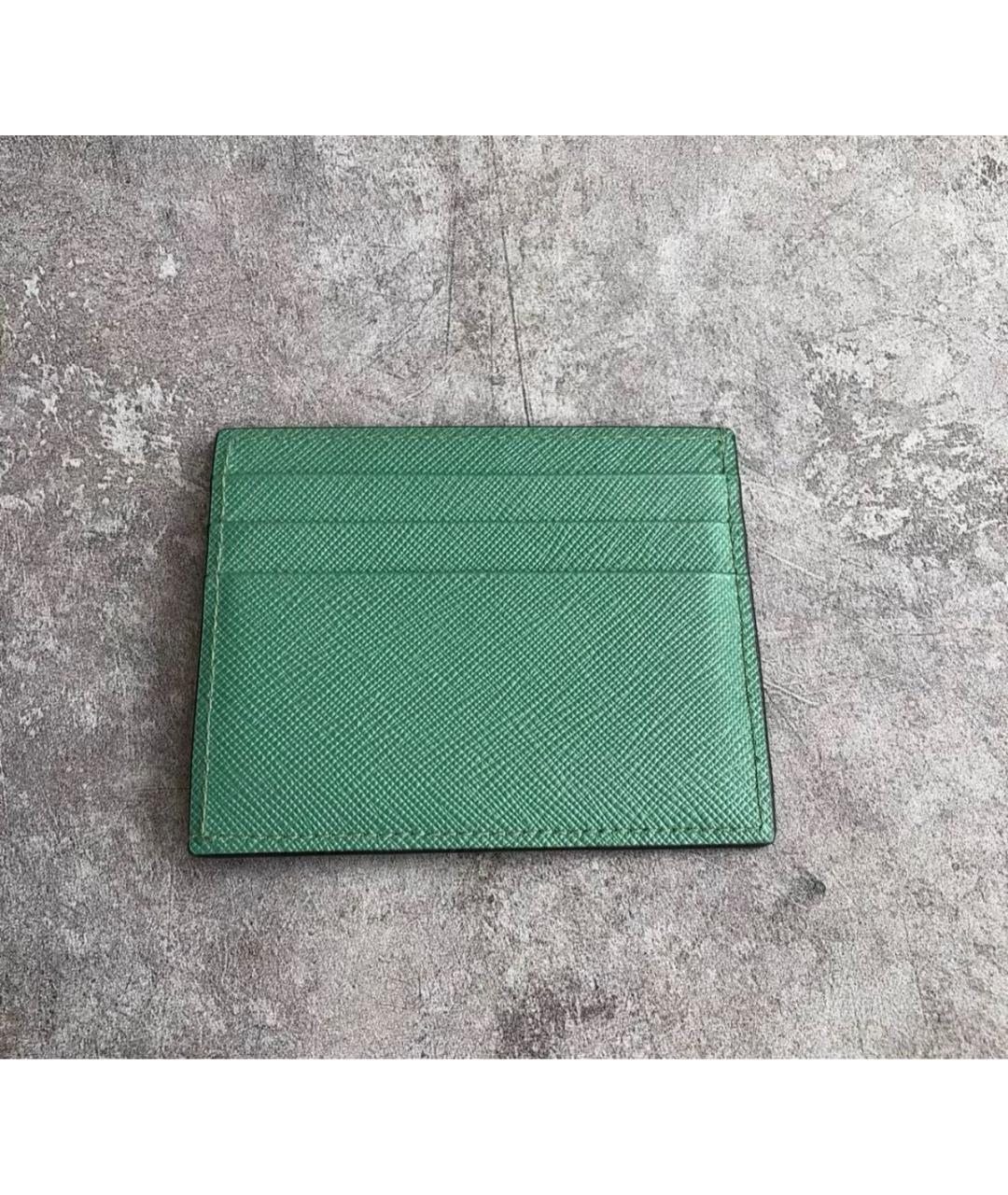 PRADA Зеленый кожаный кардхолдер, фото 3