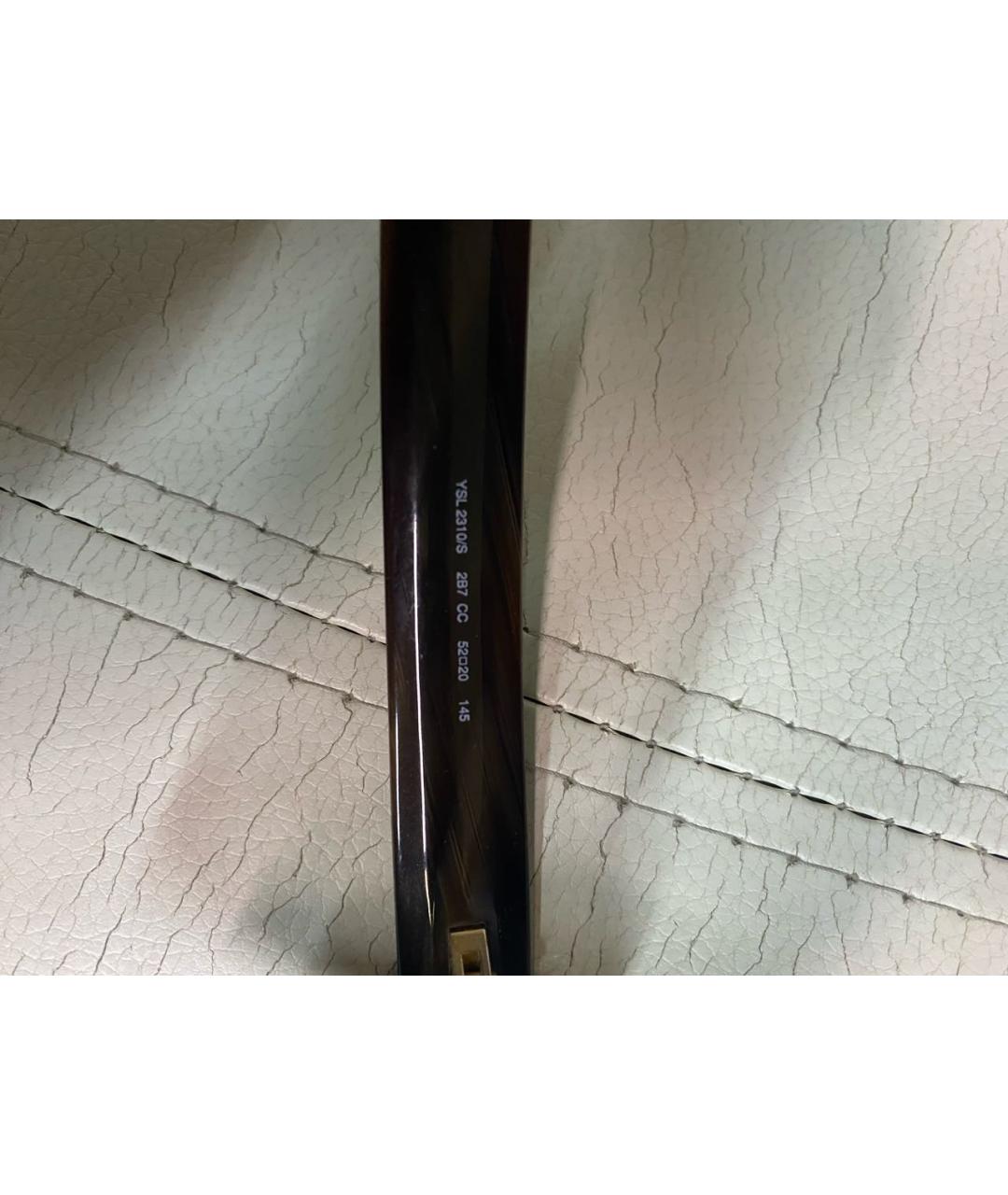 SAINT LAURENT Коричневые пластиковые солнцезащитные очки, фото 4