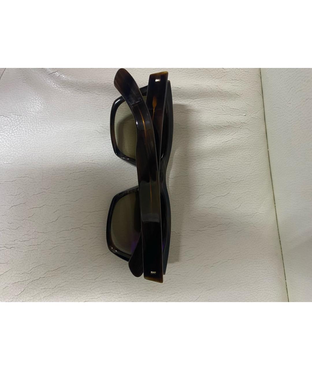 SAINT LAURENT Коричневые пластиковые солнцезащитные очки, фото 2