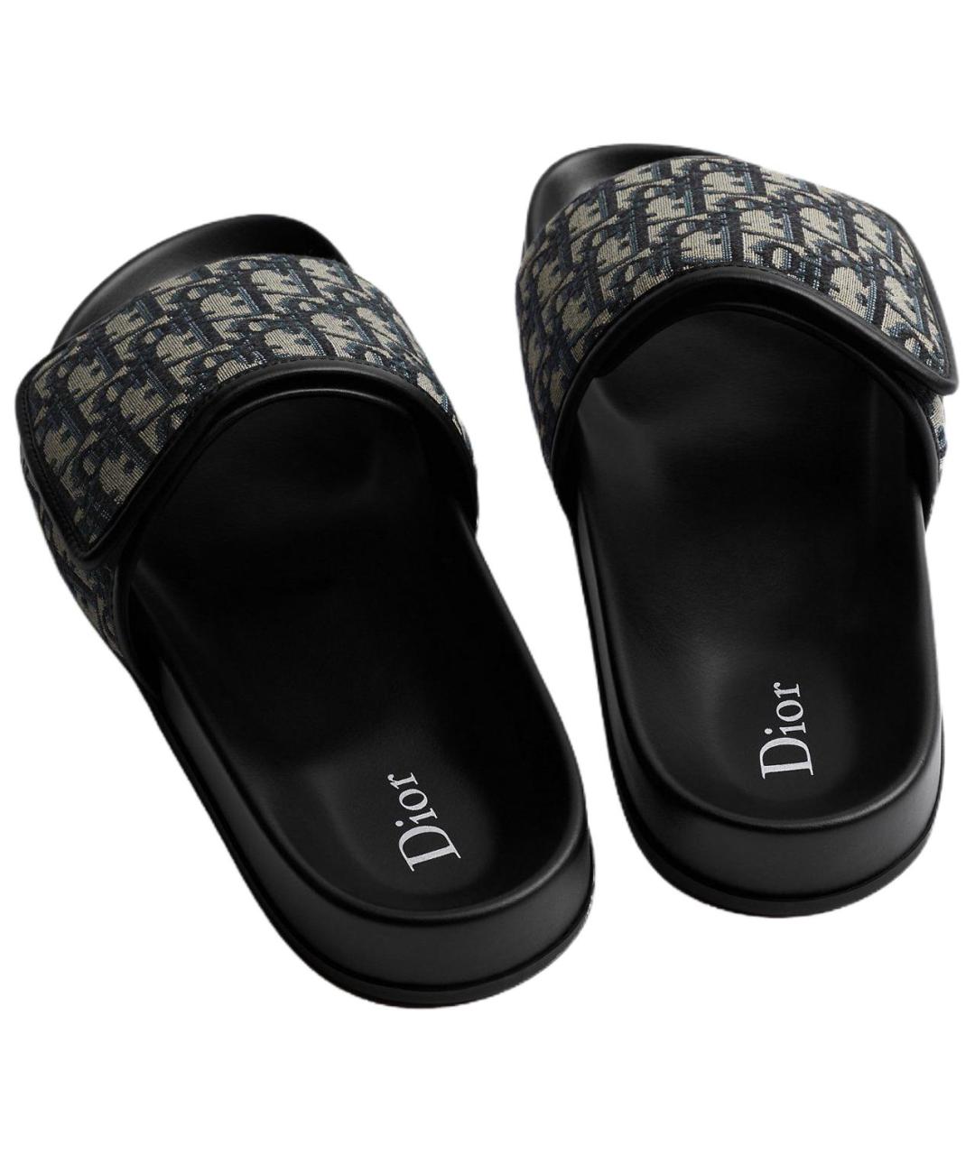 CHRISTIAN DIOR Черные шлепанцы, фото 4