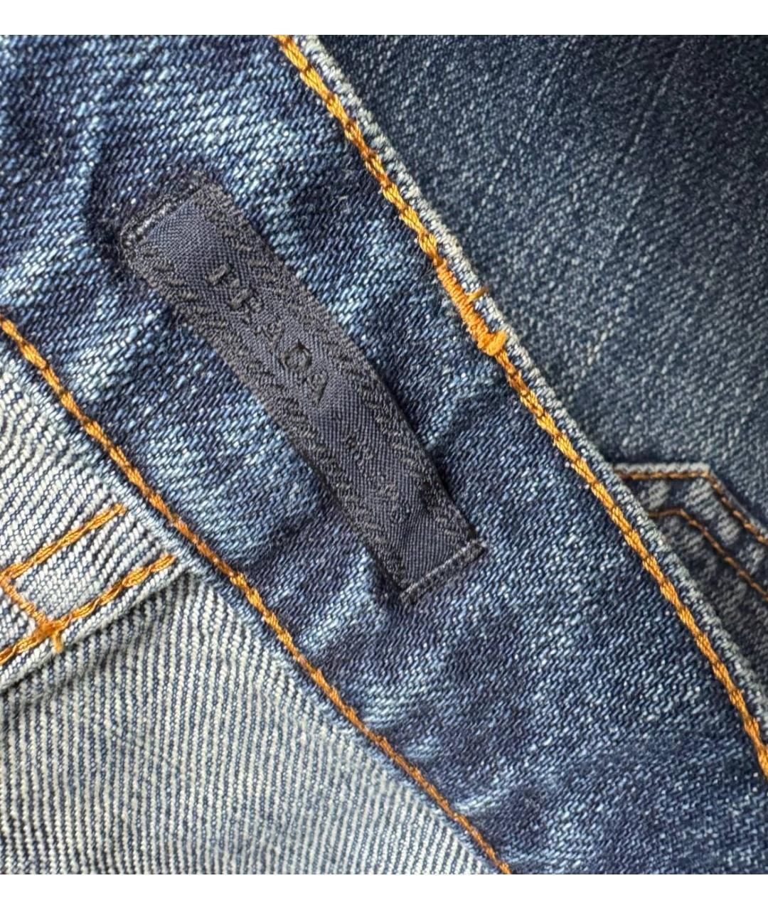 PRADA Синие хлопковые прямые джинсы, фото 5