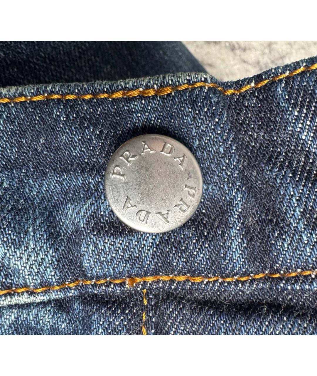 PRADA Синие хлопковые прямые джинсы, фото 6