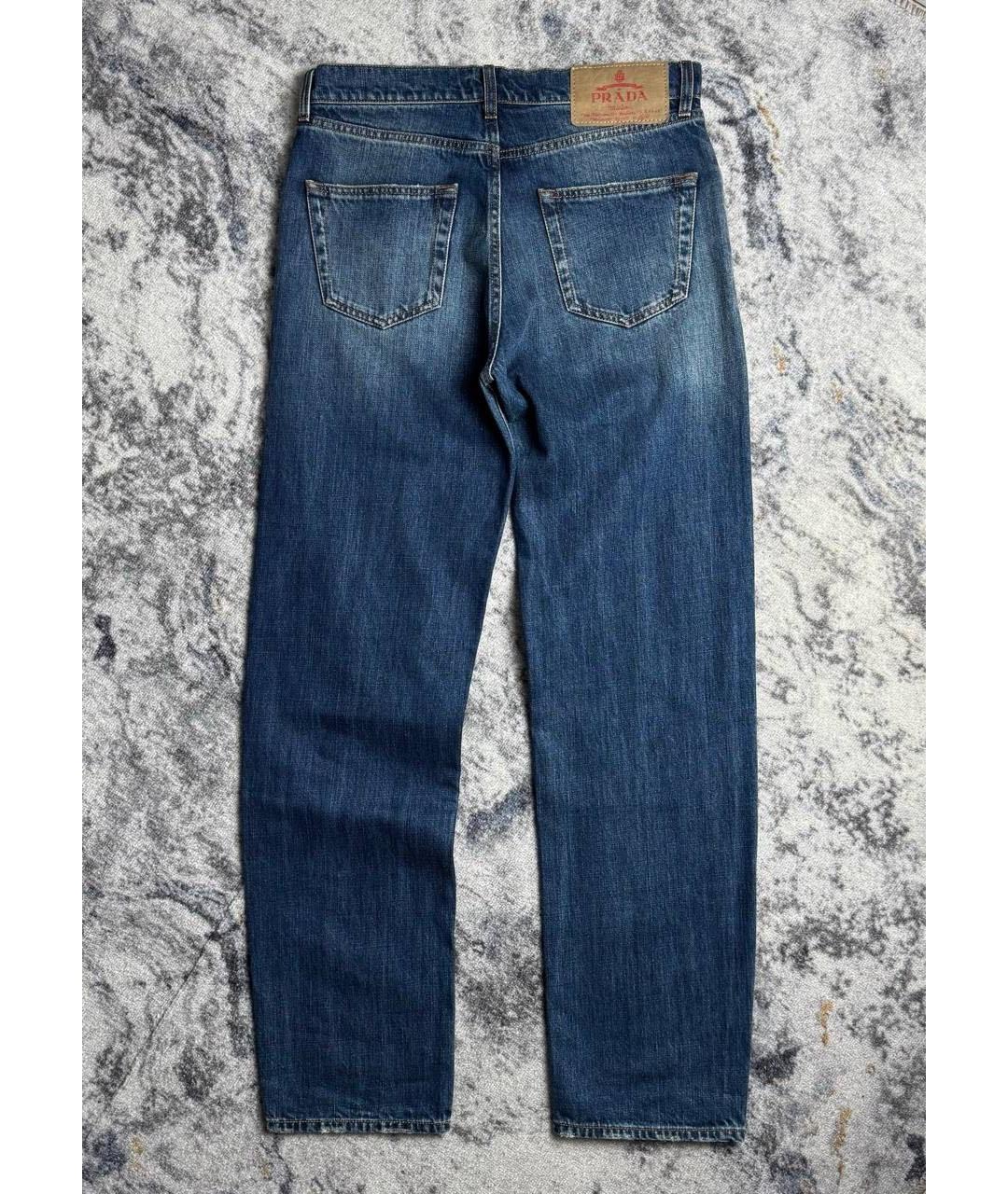 PRADA Синие хлопковые прямые джинсы, фото 2