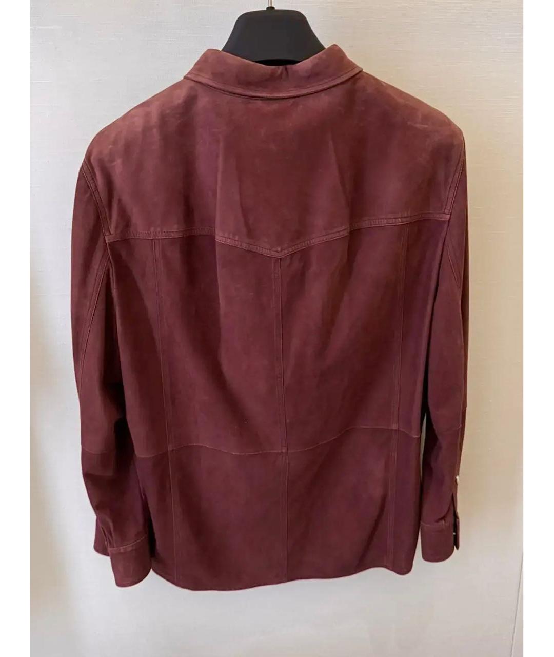 BRUNELLO CUCINELLI Бордовая замшевая куртка, фото 3