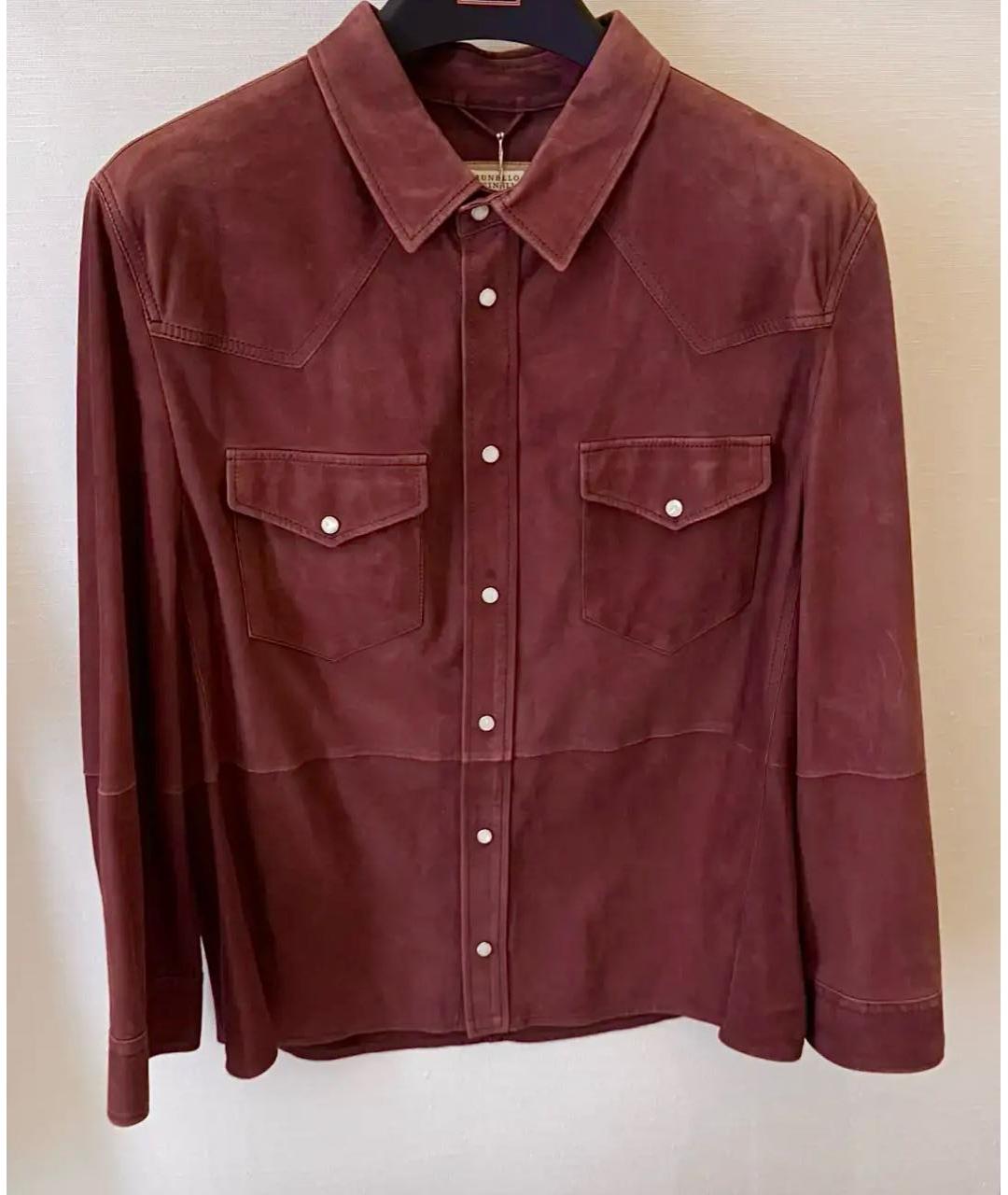 BRUNELLO CUCINELLI Бордовая замшевая куртка, фото 2