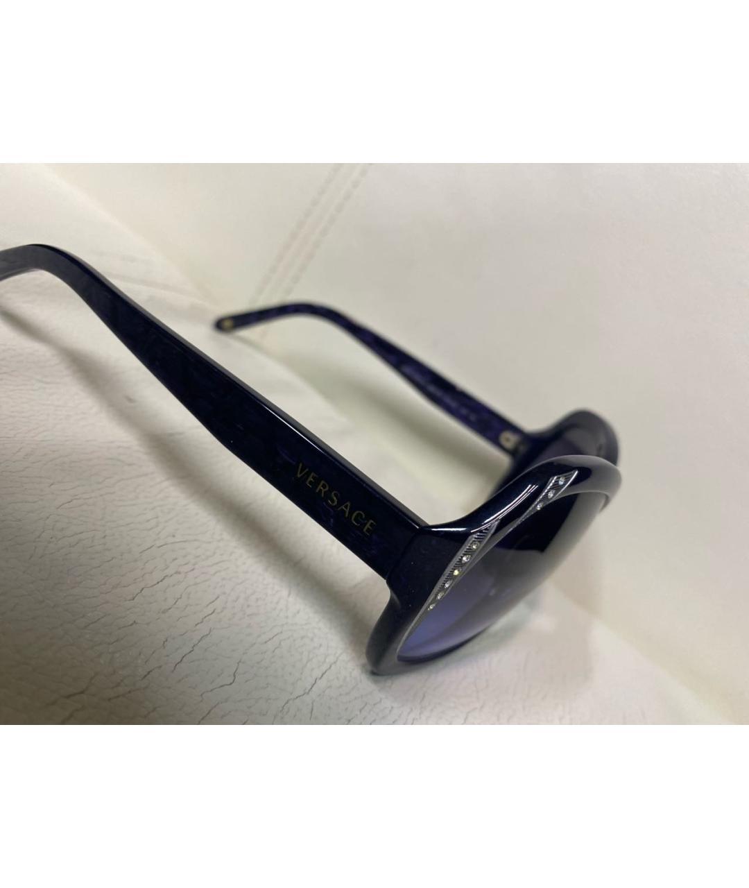 VERSACE Темно-синие пластиковые солнцезащитные очки, фото 3