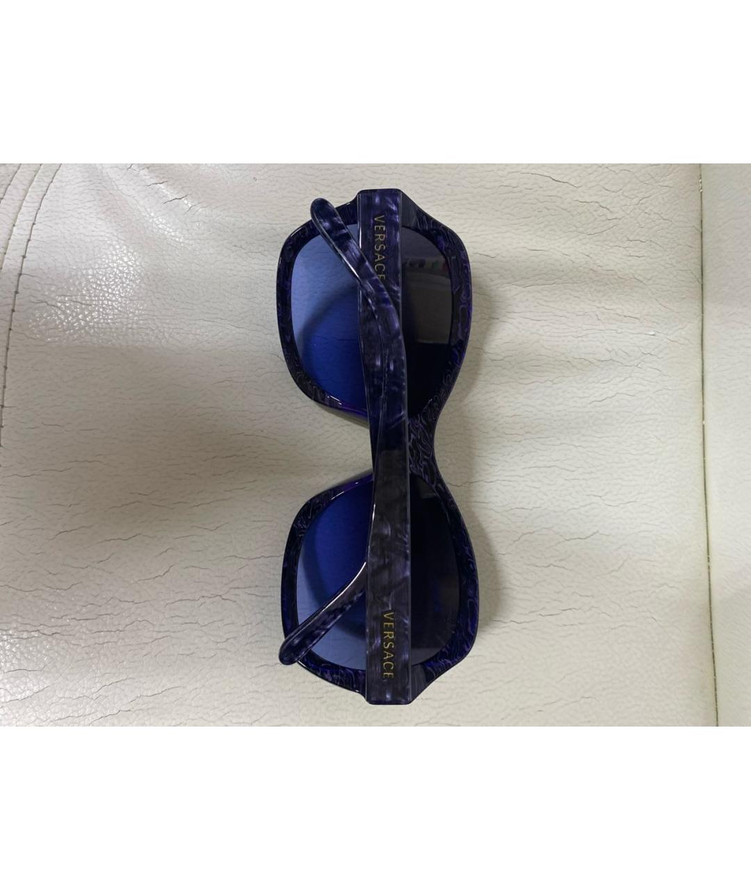 VERSACE Темно-синие пластиковые солнцезащитные очки, фото 2