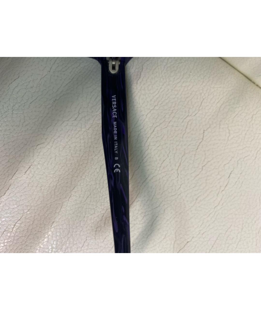 VERSACE Темно-синие пластиковые солнцезащитные очки, фото 4